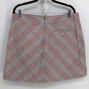Lady Hagan Pink/Tan plaid Golf Skort Sz 12